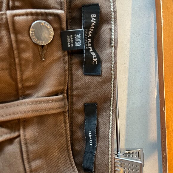 Banana Republic 30" x 30" Brown Traveler Slim Fit Cotton/Slight Stretch Jeans. - Picture 3 of 4